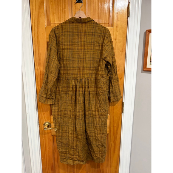 r.b. Plaid Cotton Shirt Dress Oversized Indie Boho Made in India S/M - Picture 5 of 7